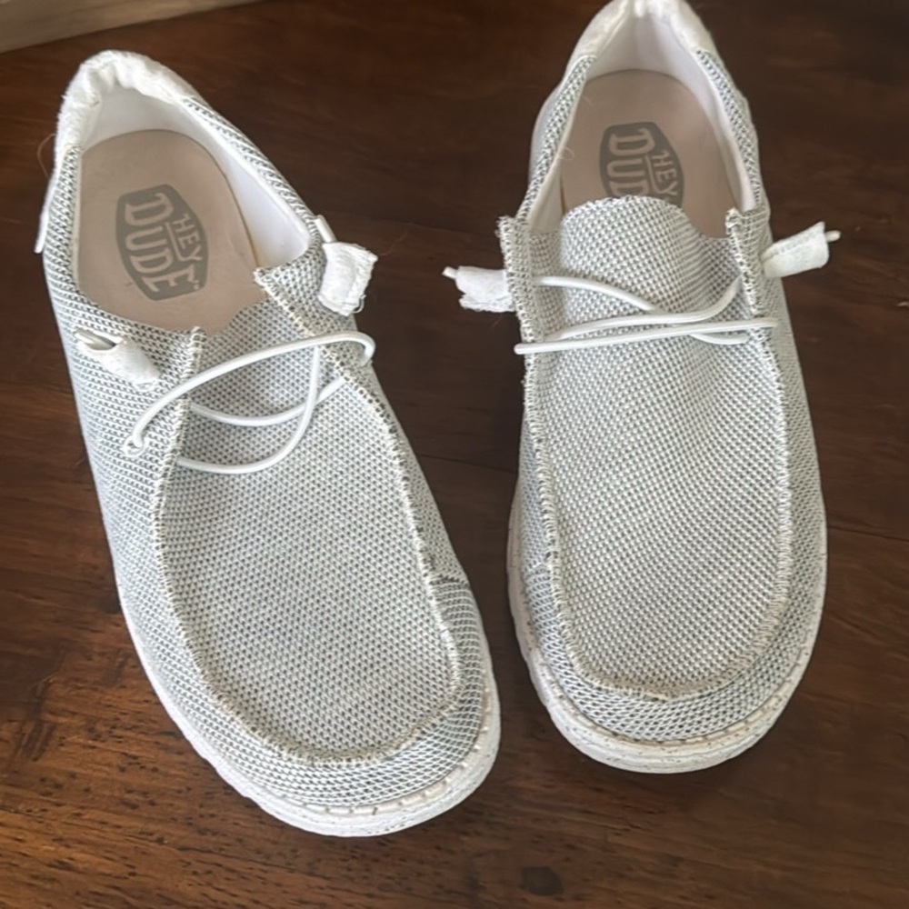 Hey Dude Light Gray Woven Loafers